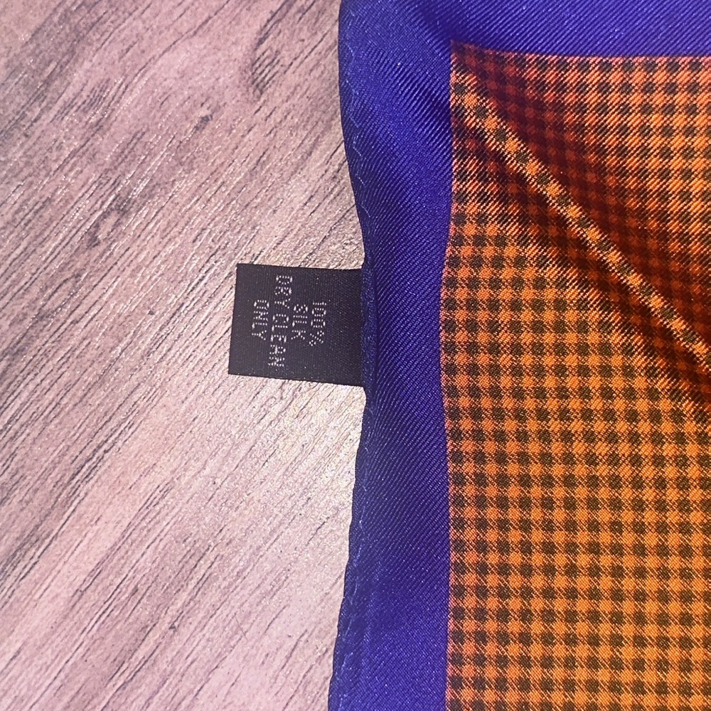 Colorful Patterned Silk pocket scarf. 100% silk. By Imani Uomo - Picture 3 of 4